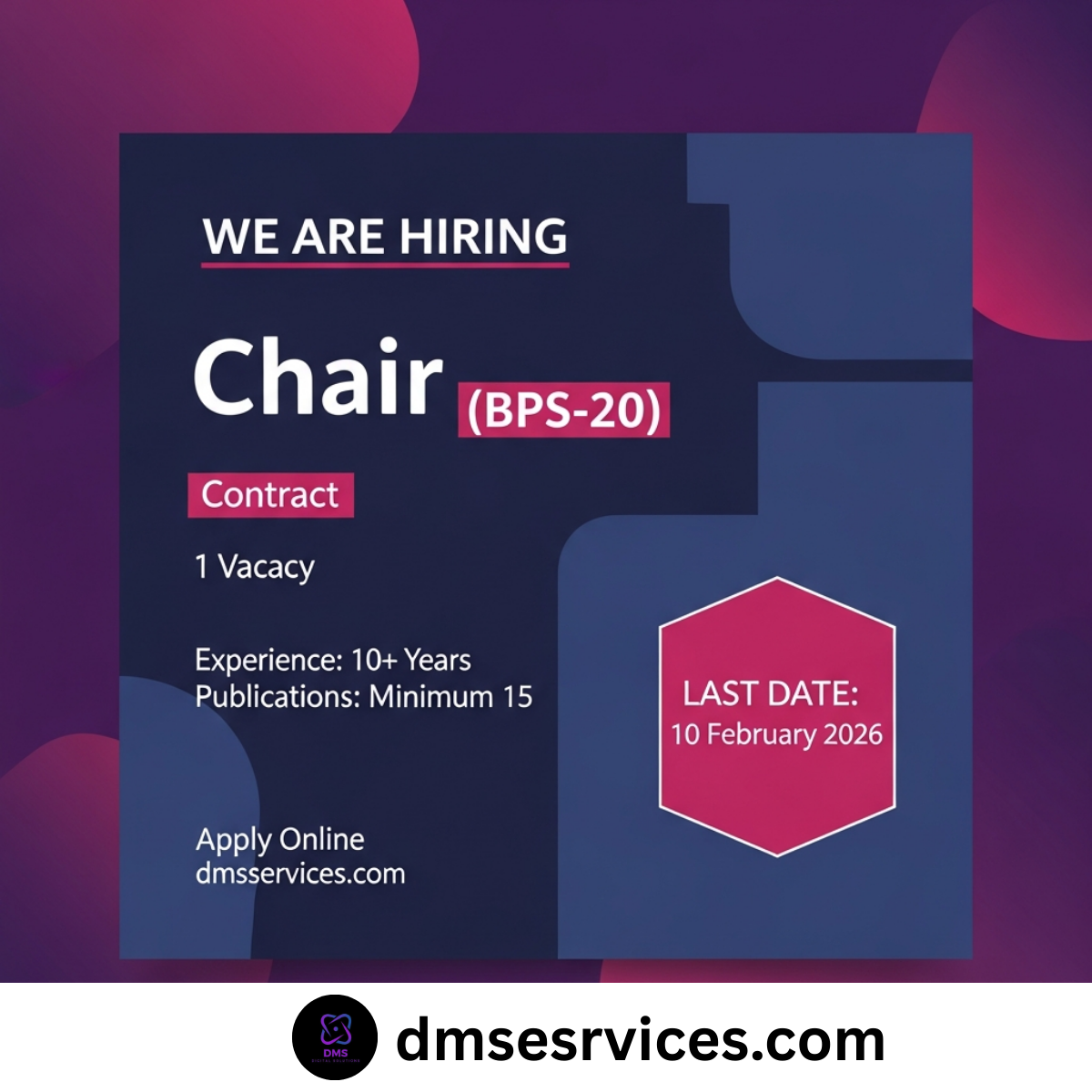 Chair in Urdu and Pakistan Studies Jobs 2026 | BPS‑20